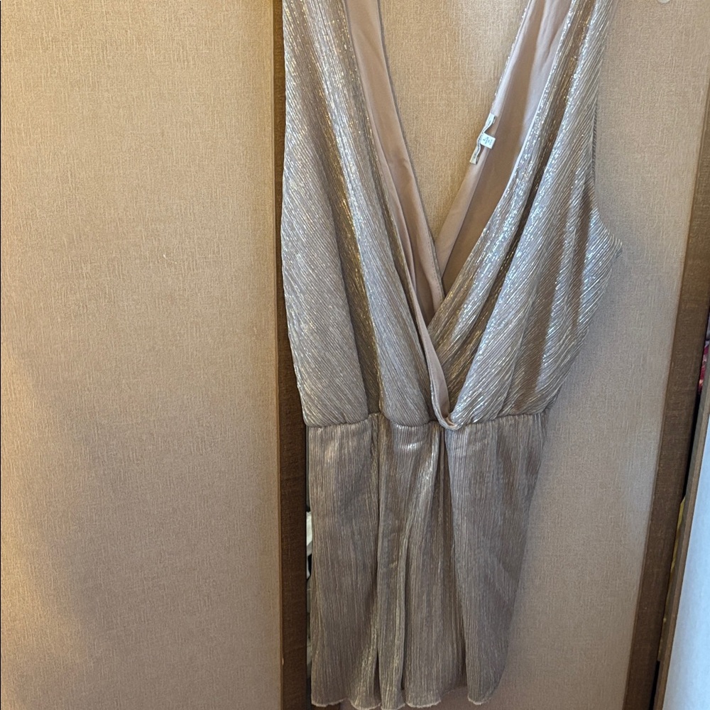 Charlotte Russe Metallic Gold romper large